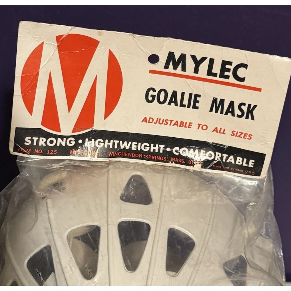 Vintage 1970s MYLEC Ice Hockey Goalie Mask Tony Esposito Ernie Higgins New Rare